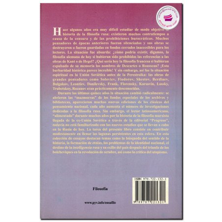 ENSAYOS SOBRE FILOSOFÍA DE LA HISTORIA RUSA, Mijail Malishev