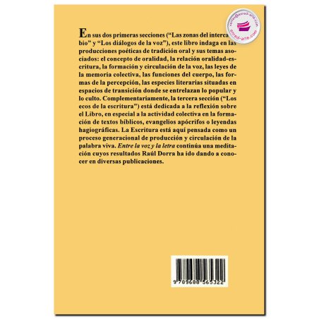 ENTRE LA VOZ Y LA LETRA, Raúl Dorra