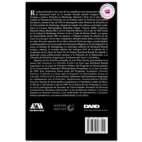 IMMANUEL KANT, Política, derecho y antropología, Reinhard Brandt
