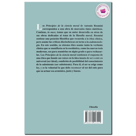 PRINCIPIOS DE LA CIENCIA MORAL, Antonio Rosmini