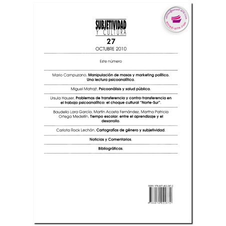 SUBJETIVIDAD Y CULTURA N.º 27, Mario Campuzano Montoya