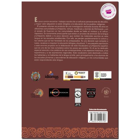 VOCABULARIO ESPAÑOL-P'URHÉPECHA Y P'URHÉPECHA-ESPAÑOL, Alberto Medina Pérez