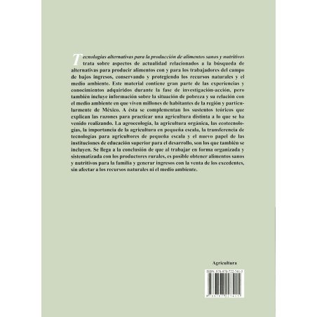 TECNOLOGÍAS ALTERNATIVAS PARA LA PRODUCCIÓN DE ALIMENTOS SANOS Y NUTRITIVOS, Aníbal Quispe Limaylla