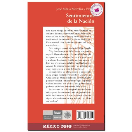 Sentimientos de la Nación, José María Morelos y Pavón / CONACULTA