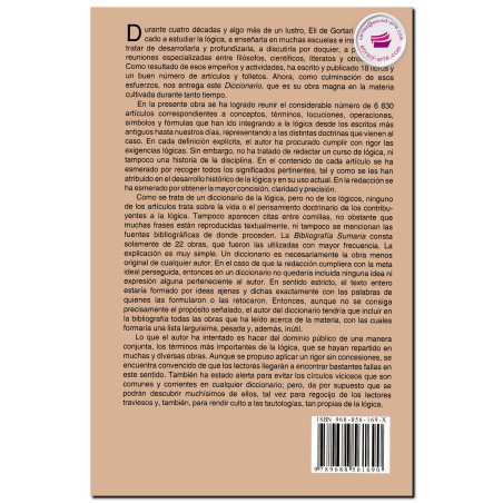 DICCIONARIO DE LA LÓGICA, Elí De Gortari